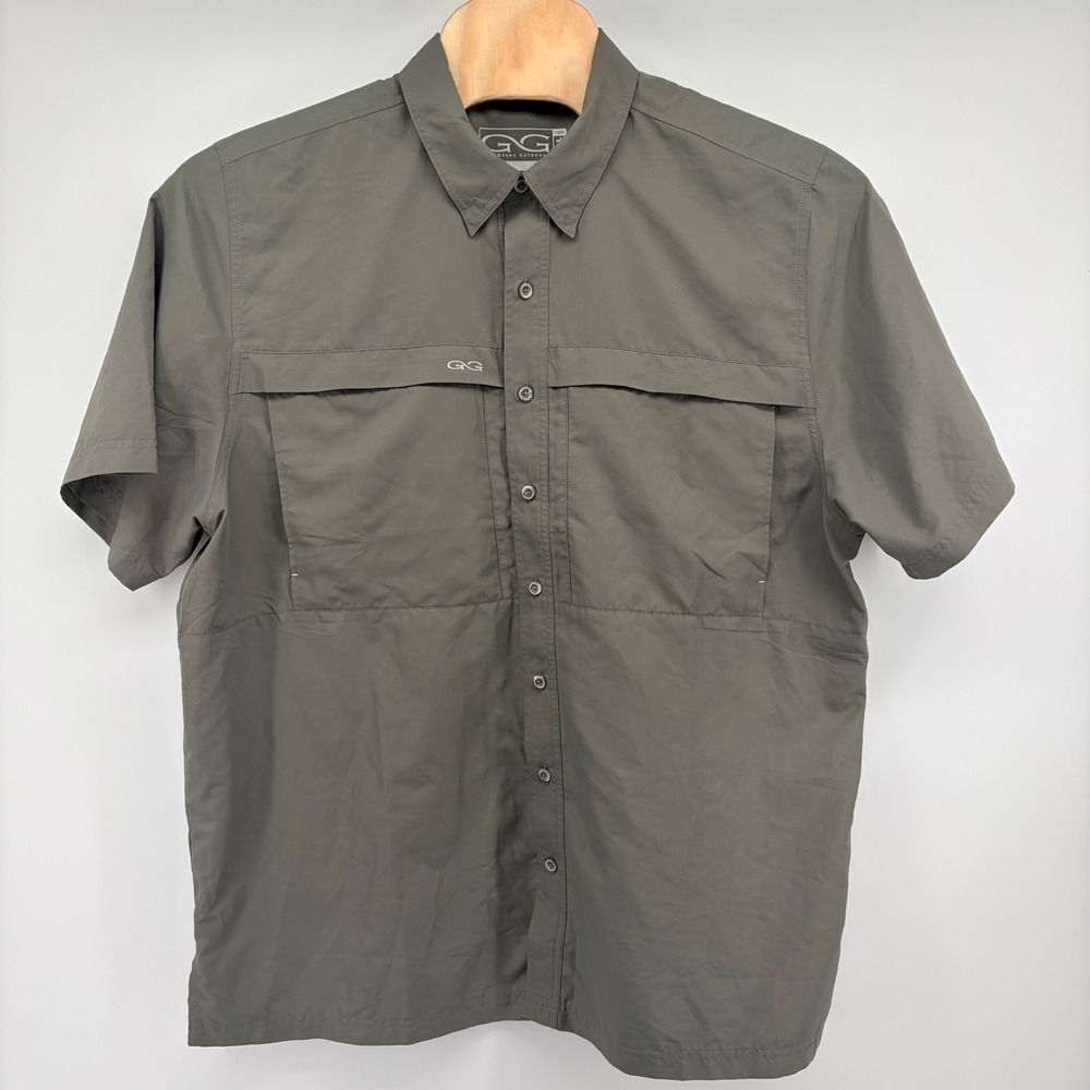 GameGuard Outdoors Fishing Shirt Men 2XL Gray Short Sleeve Vented Performance